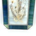 Vintage Pressed Flower Stained Glass Panel 9” X 6” Home Window Decor Blue Green