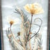 Vintage Pressed Flower Stained Glass Panel 9” X 6” Home Window Decor Blue Green