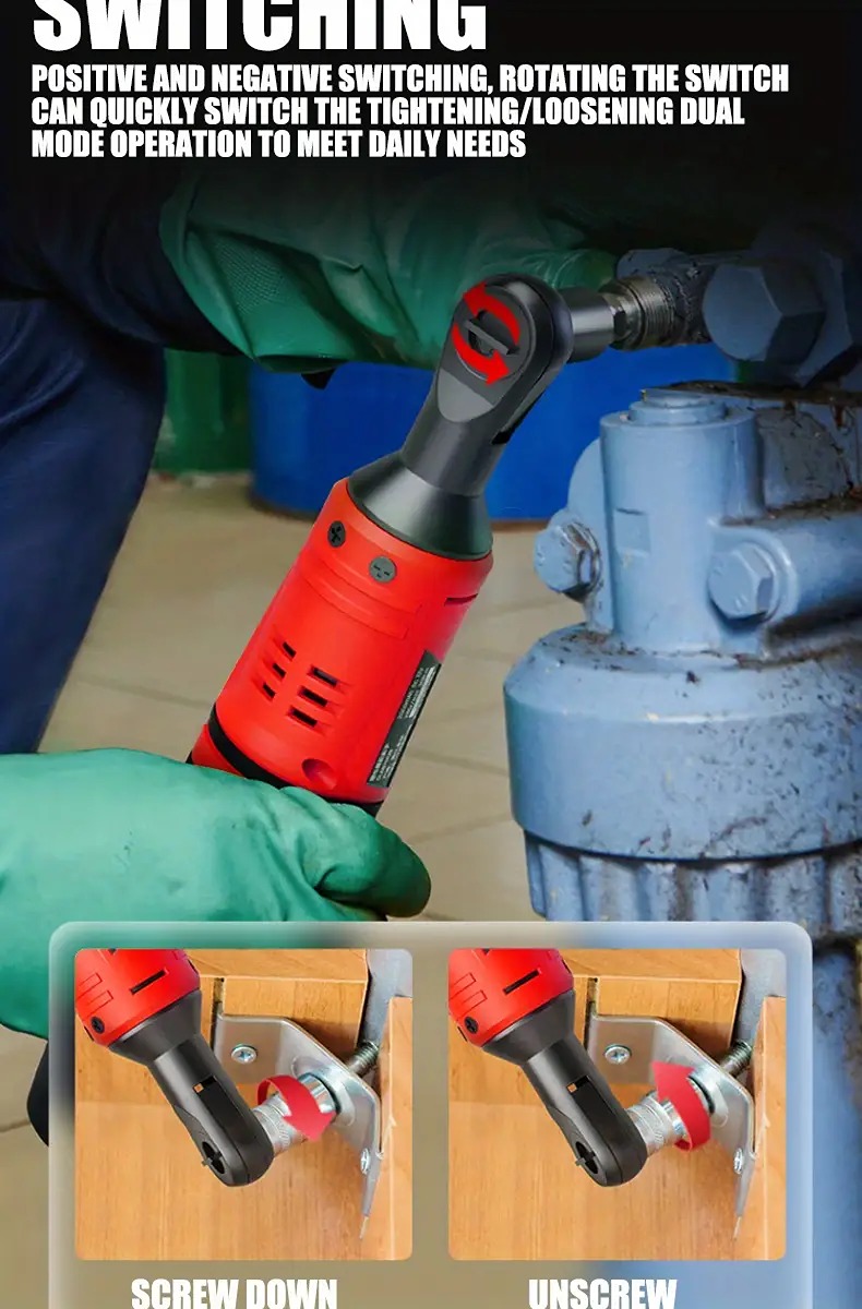 12V High-Torque Cordless Electric Ratchet Wrench