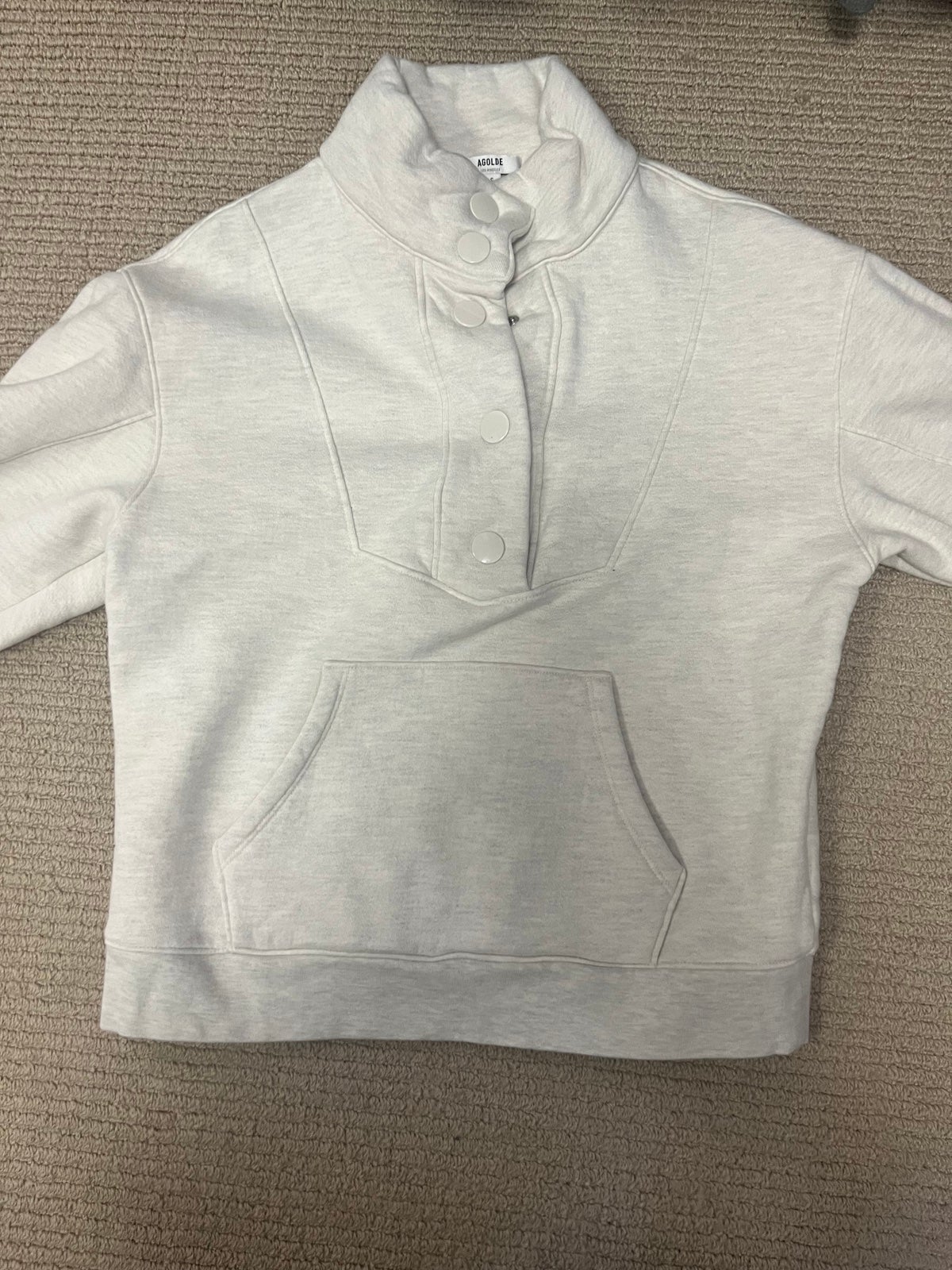 AGOLDE Funnel Neck Snap Front Pullover Sweatshirt