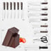 15 Pieces Stainless Steel Knife Block Set with Ergonomic Handle L4 Knife set