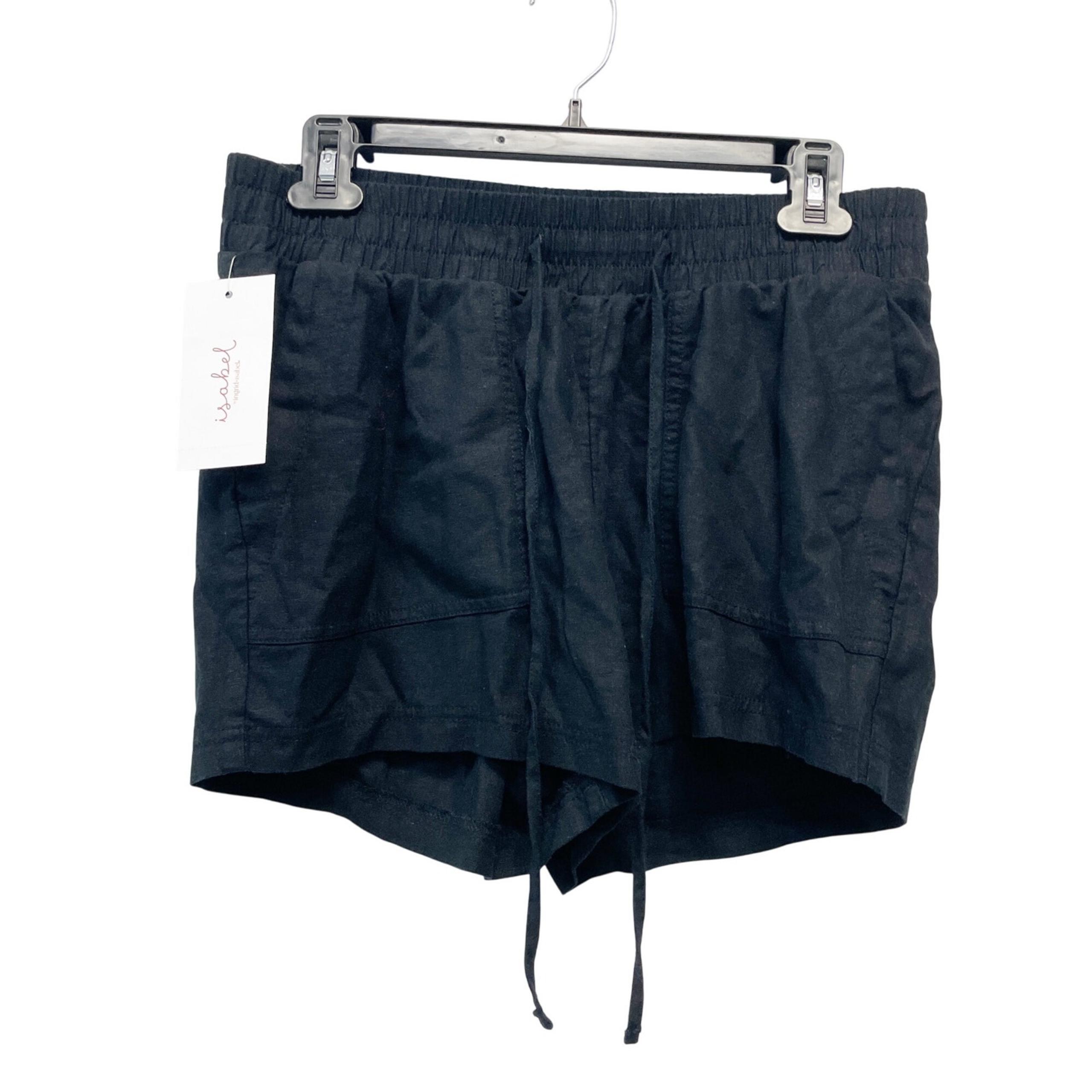 Isabel Maternity Women's Black Linen Blend Drawstring Shorts Size XS