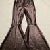 Ladies Black Bell Button Fake Leather Vamp USA Made Medium High Rise Pants