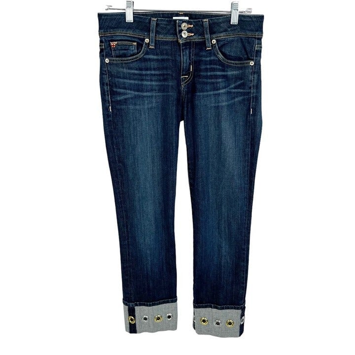 Hudson Ginny Crop Straight with Rivet Cuff Stretch Jeans Women’s 29