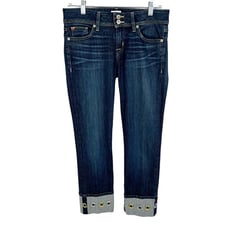 Hudson Ginny Crop Straight with Rivet Cuff Stretch Jeans Women’s 29