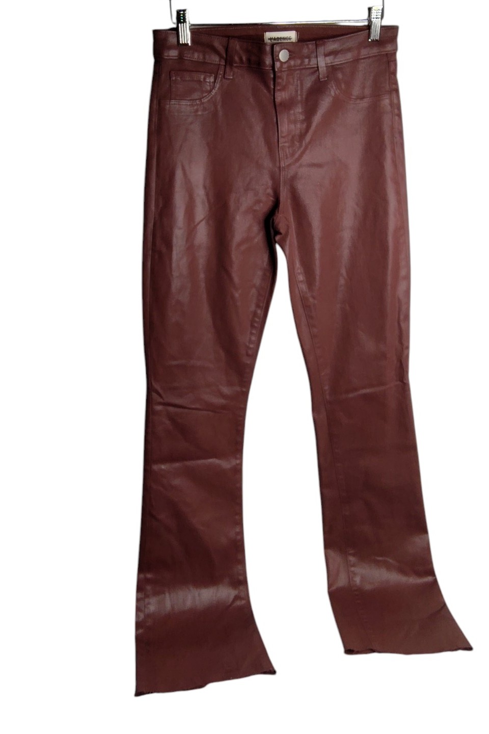 L'Agence Ruth Straight Leg Coated Denim Jeans in Dark Cinnamon size 27