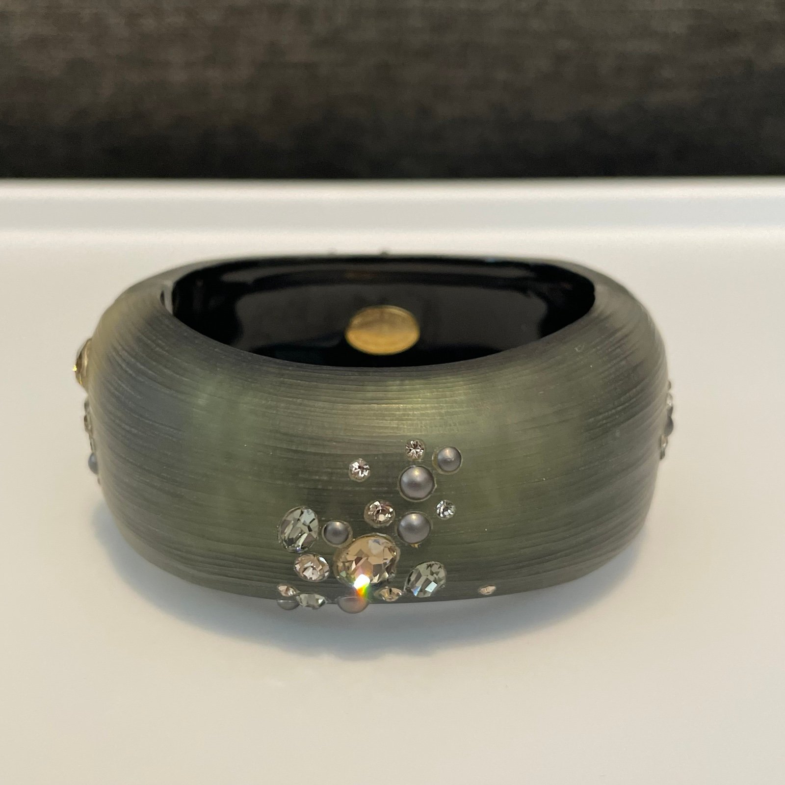 Authentic RARE Alexis Bittar Lucite Crystal hinge Bracelet