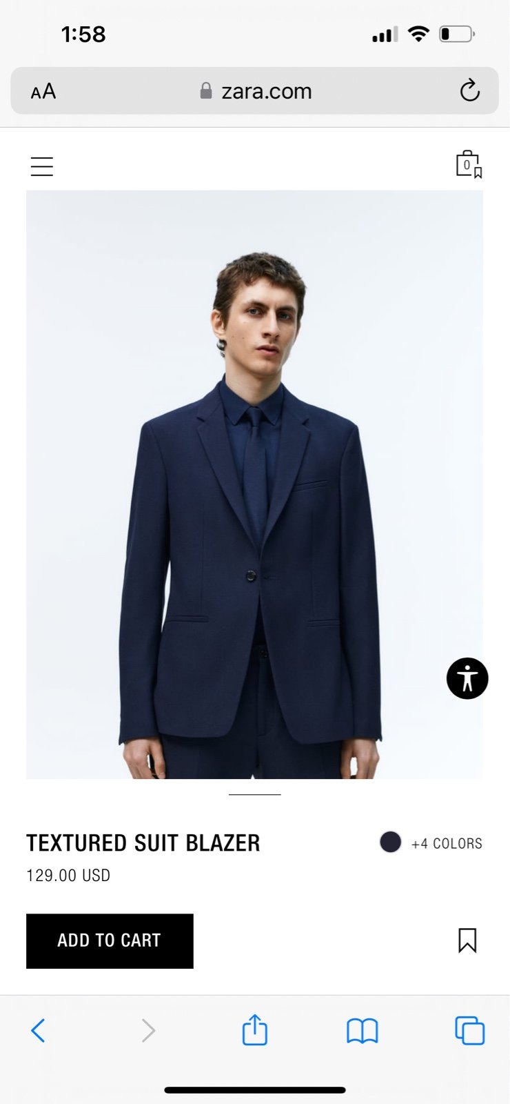 Zara men TEXTURED SUIT BLAZER size 40
