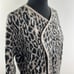 JOIE Berit Jacquard Leopard Print Wool Blend Long Sleeve Cardigan Jacket Size L