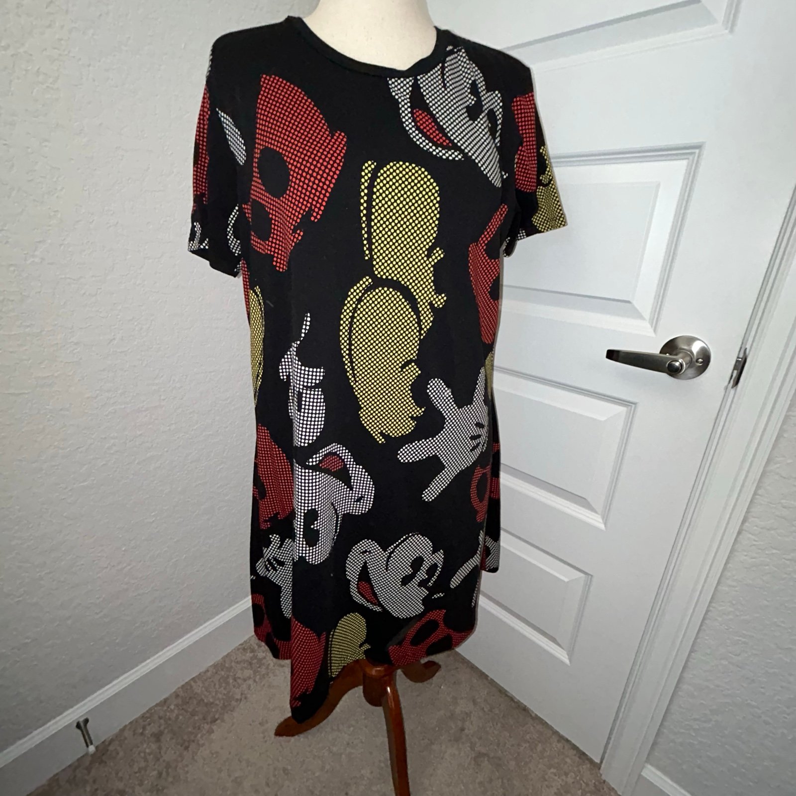 Disney Mickey Print Short Sleeve T-Shirt Dress