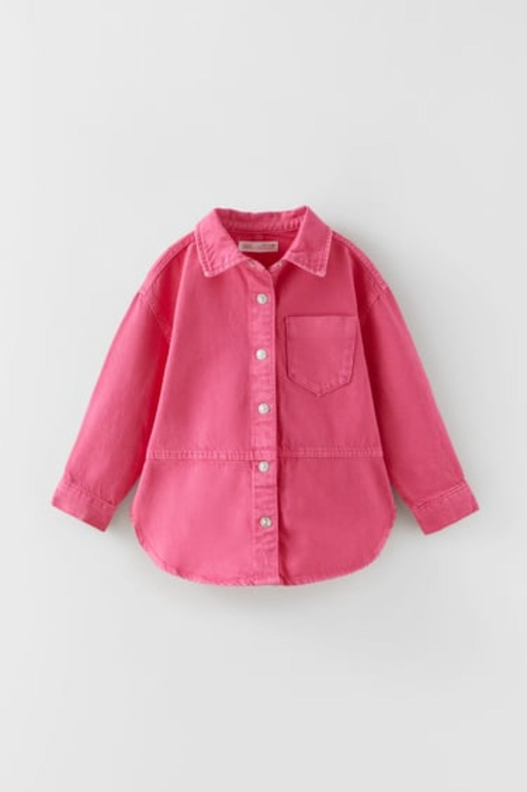 Zara SOLID COLOR DENIM OVERSHIRT jacket. Size 11-12