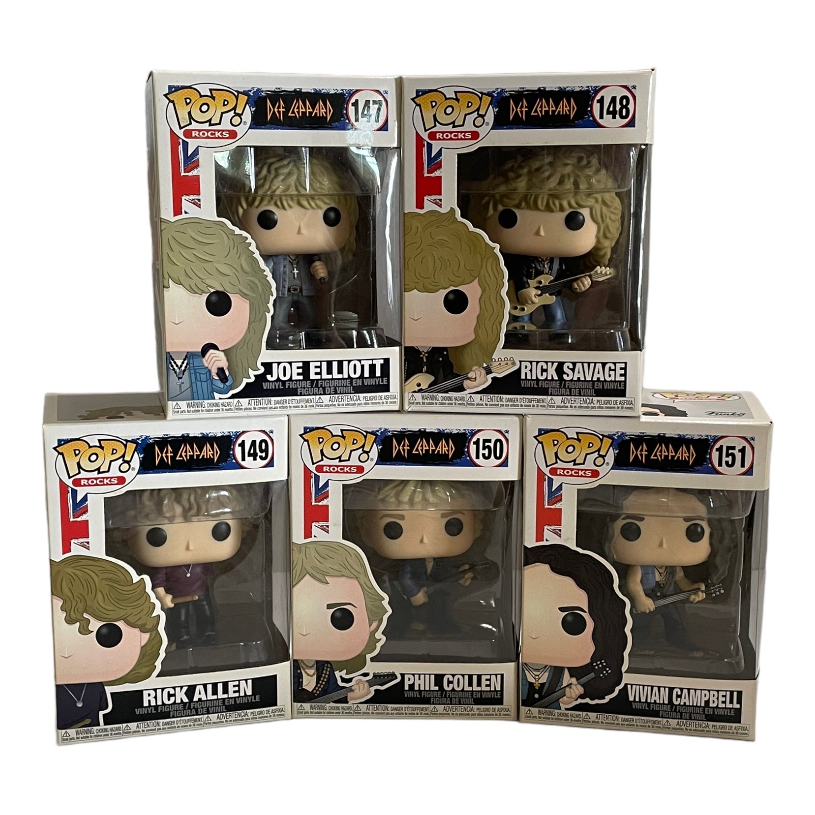 5pc Complete Set Def Leppard Vaulted Funko Pops Rocks NIB