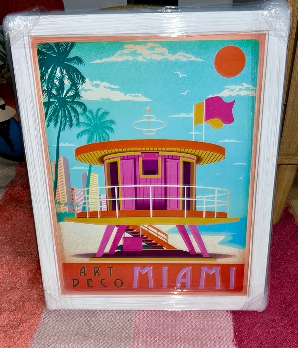 Vintage Art Deco Miami print hanging art