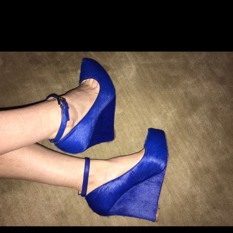 Ann Taylor Cobalt Blue Wedges 7.5 248