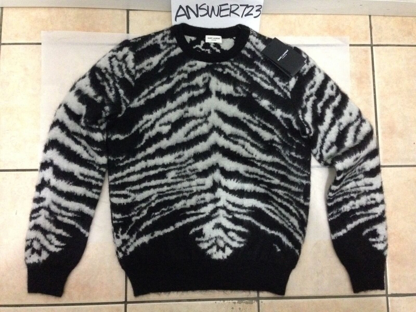 Saint Laurent Paris Tiger Sweater Sz Small YSL SLP Hedi Slimane