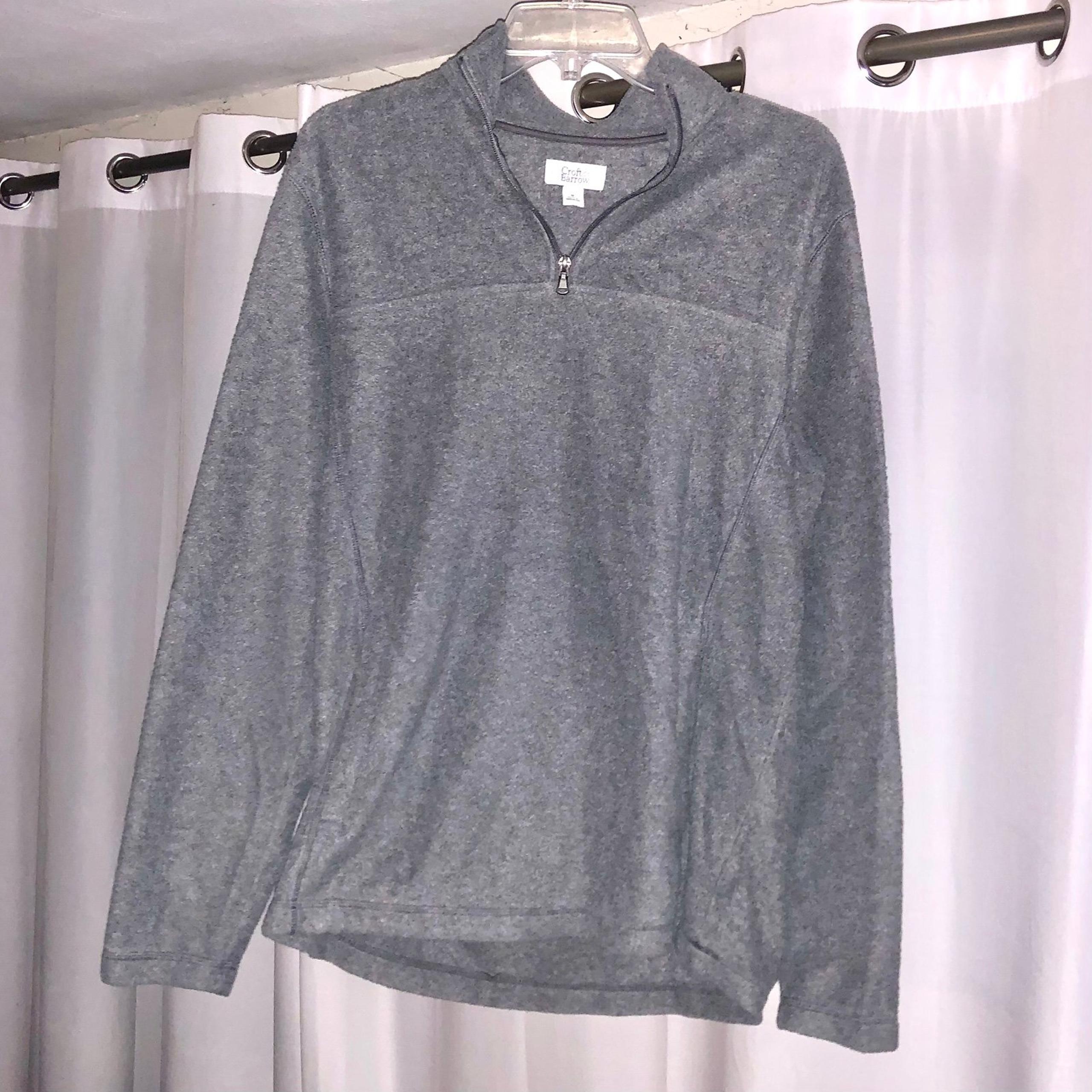 Mens Medium Pullover Sweater Quarter Zip Croft & Barrow Adult Polyester