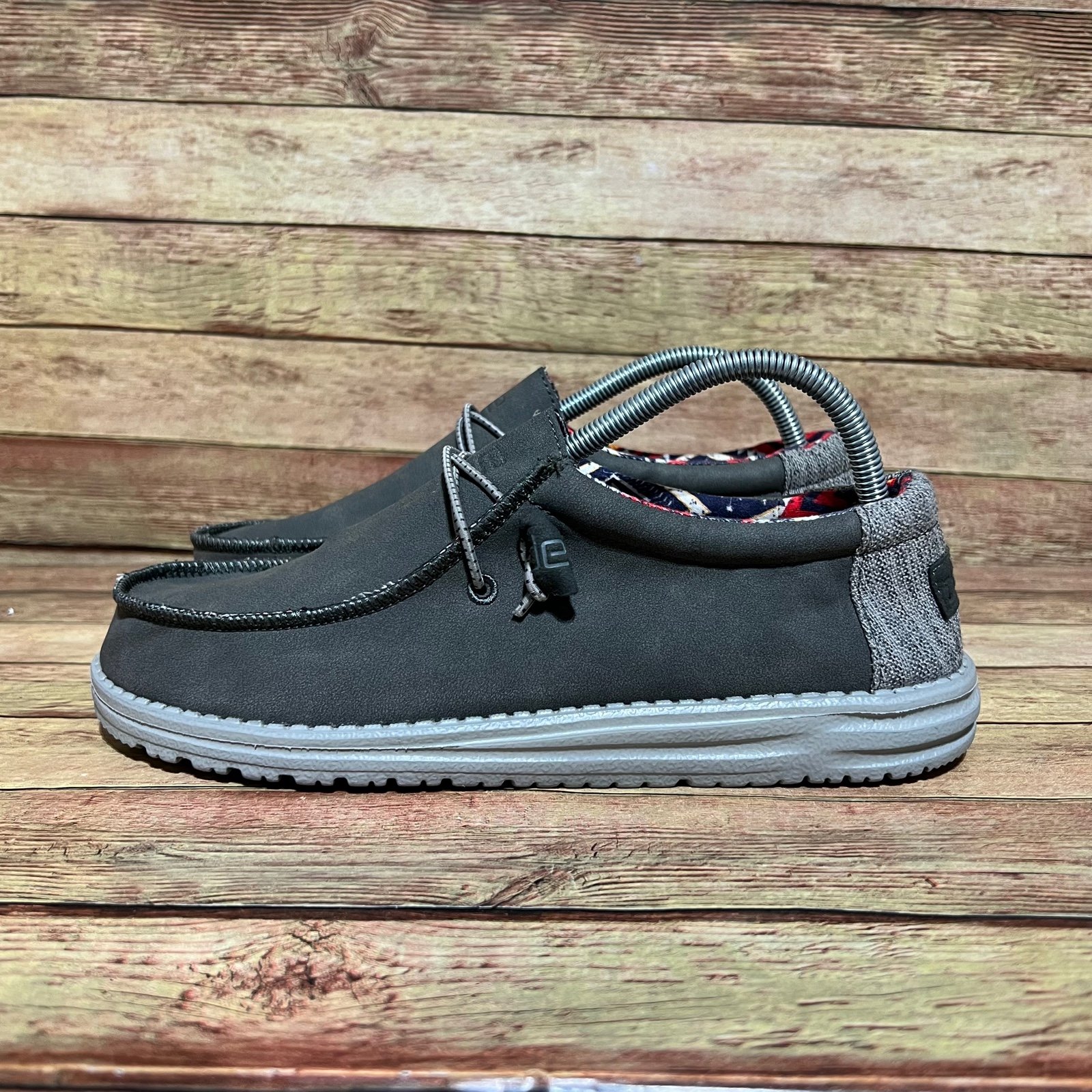 Hey Dude Gray Leather Wally Shoes