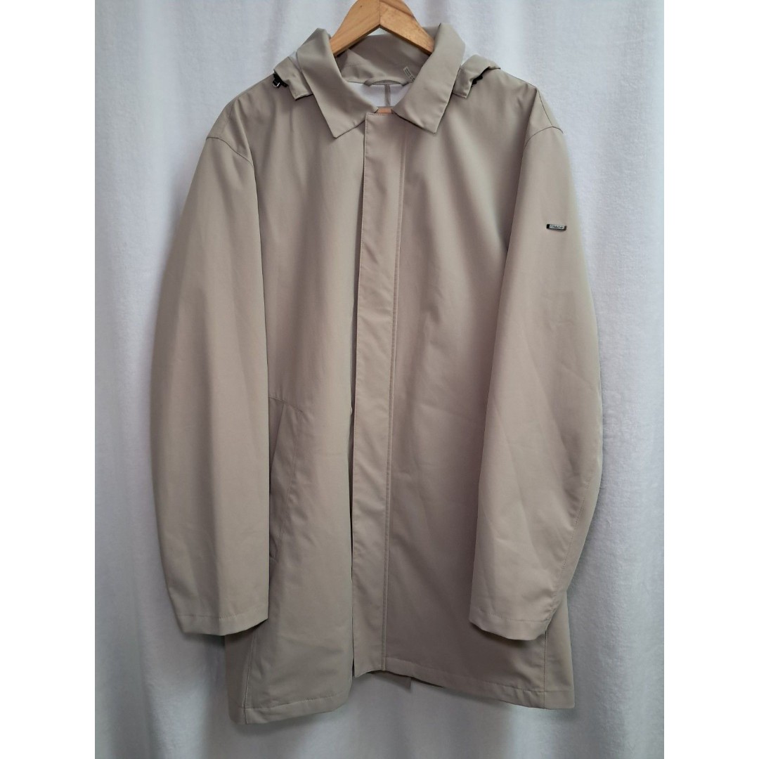 NEW Calvin Klein Extreme Slim Fit Hooded Trench Coat Stone Water Repel Size XL