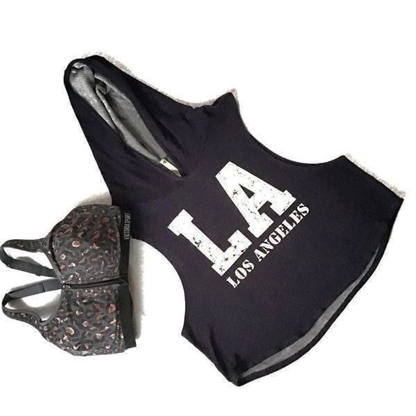 EH Los Angeles Cropped Hoodie Tank Top