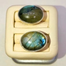 Natural Fiery labradorite cufflinks brand new!