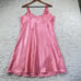 Whispers Slip Dress Y2K Pink Satin Babydoll Slipdress Nightgown Barbiecore