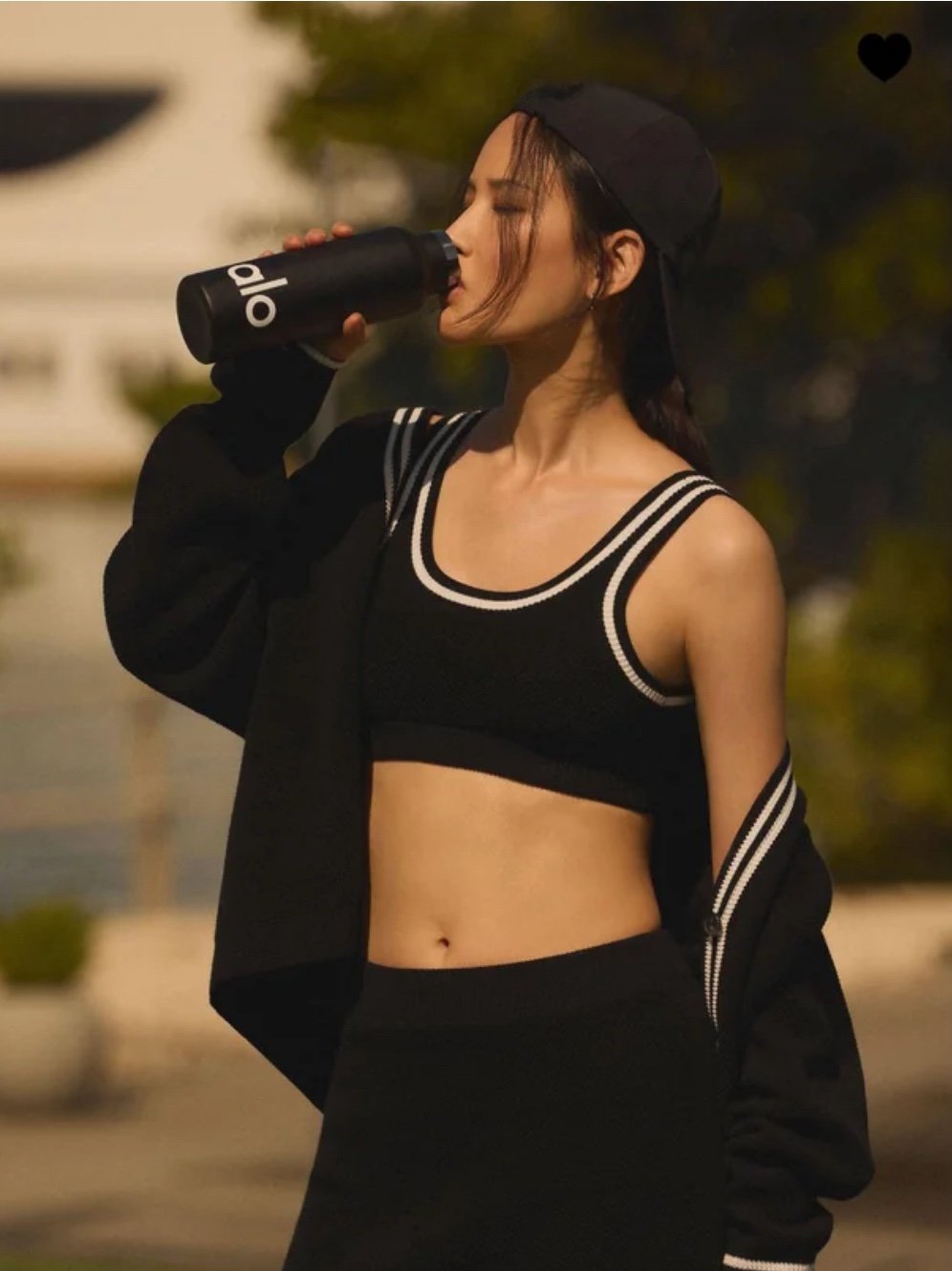 ALO Yoga Tennis Knit Black Sports Bra