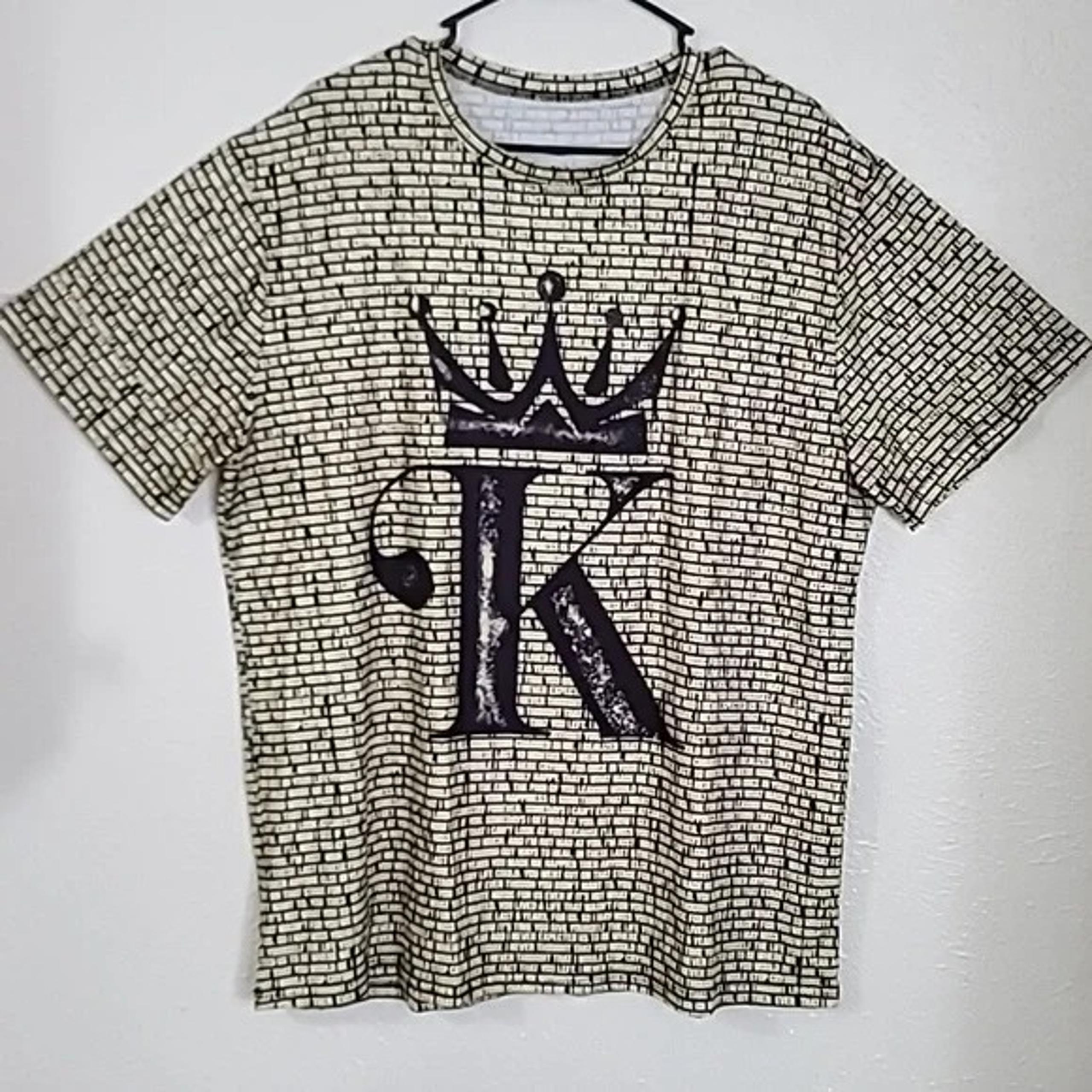 King's Script Luxury Graphic Mens Tee Shirt Dri Fit Compression TShirt Size 2XL