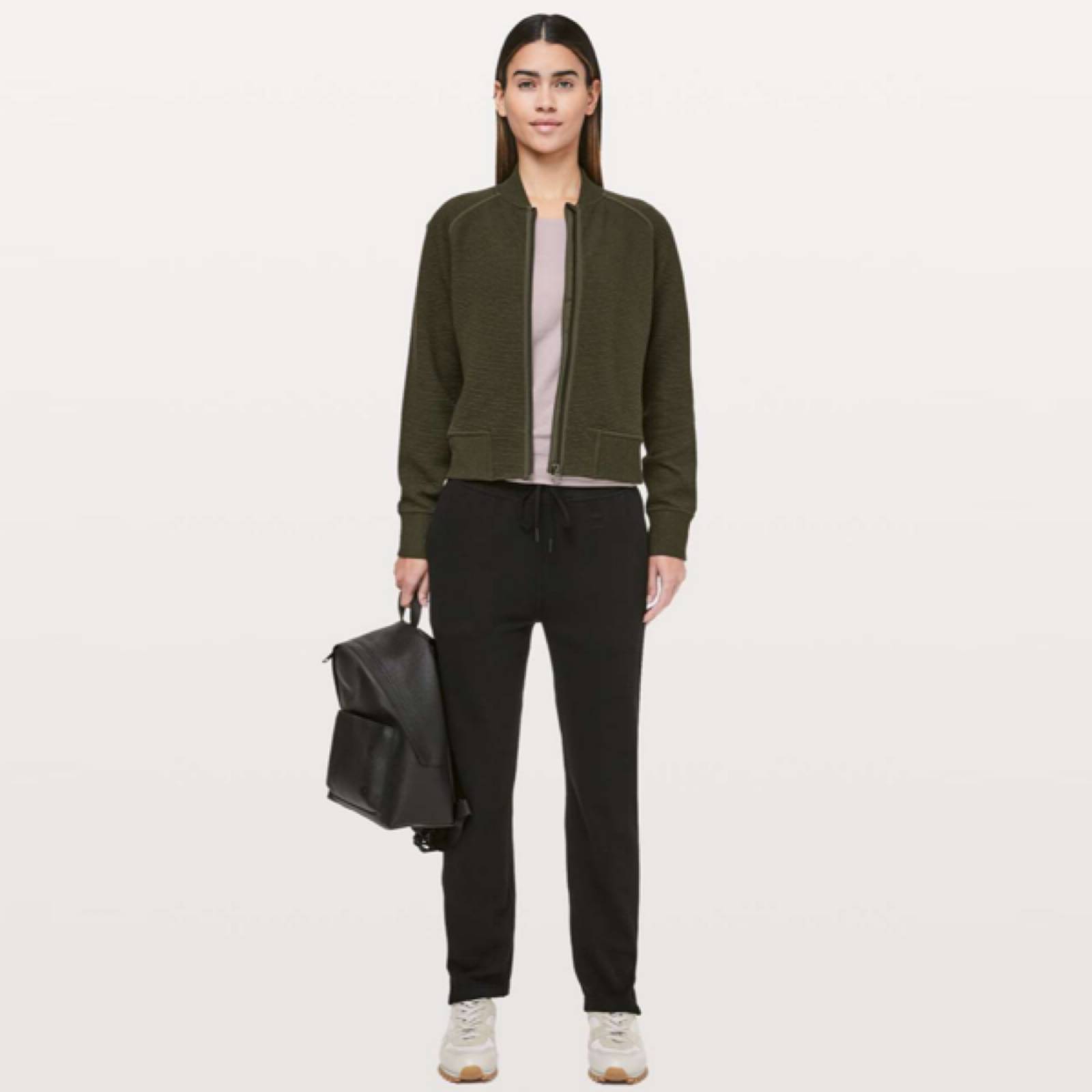 Lululemon On Repeat Long Sleeve Zip-Up On Repeat Bomber in Dark Olive Size 2