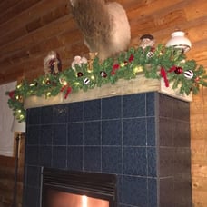 9 FT LED Christmas Garland with Pinecones Red Berries Bows Christmas Decor