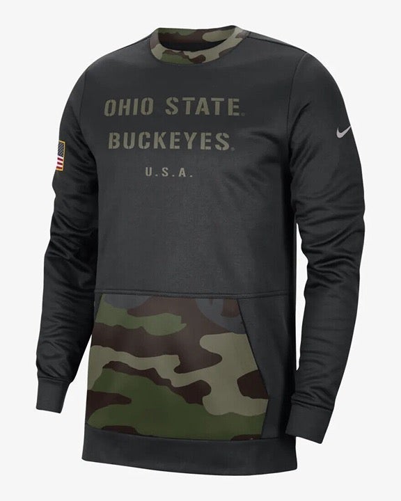NWT men’s large Ohio buckeyes camo LS sweatshirt military appreciation