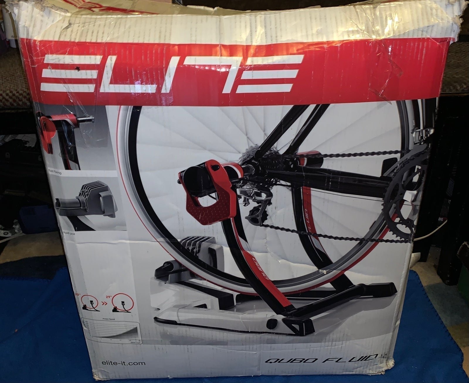 “ELITE QUBO” INDOOR FLUID BIKE TRAINER STAND, PRE-OWNED, LIKE selling NEW, W EXTRAS!