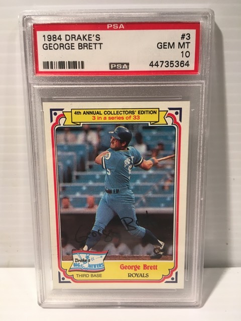 George Brett 1984 Drakes Cakes PSA 10 Gem Mint Royals HOF