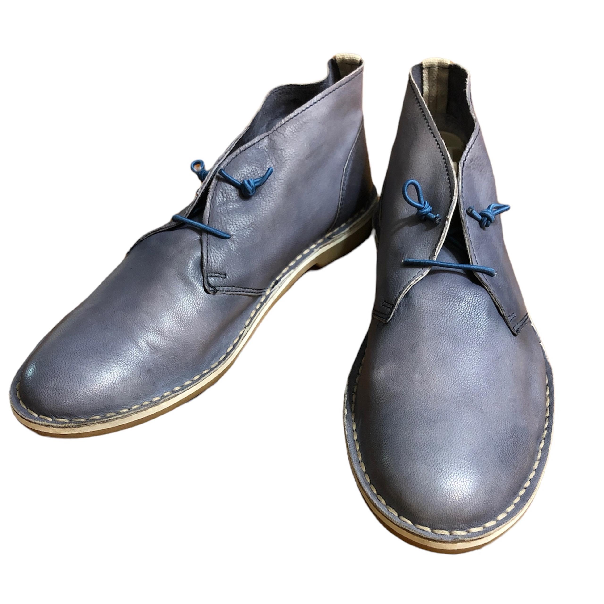 BARNEY NEW YORK Blue Grey Leather Dress Shoes Size 39 Made in Italy