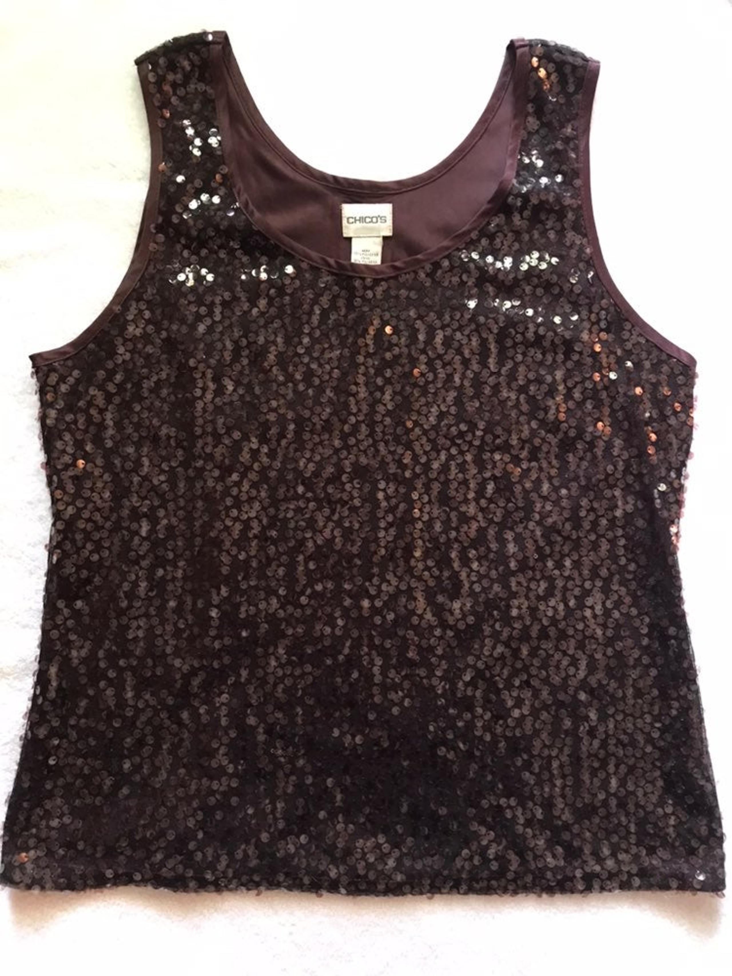 Chico's Bronze Paillette Tank Top