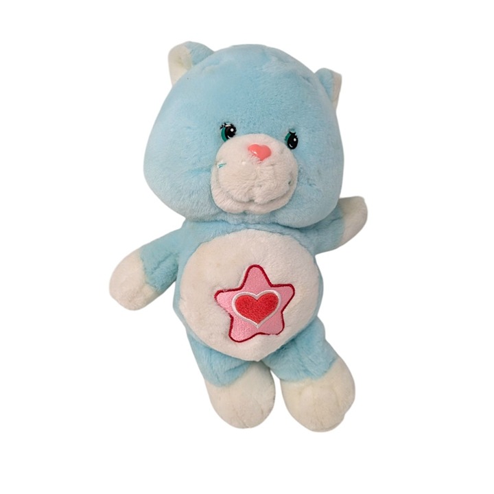 2004 Care Bear Cousins Blue Proud Heart Cat Plush Stuffed Animal Soft Toy 14