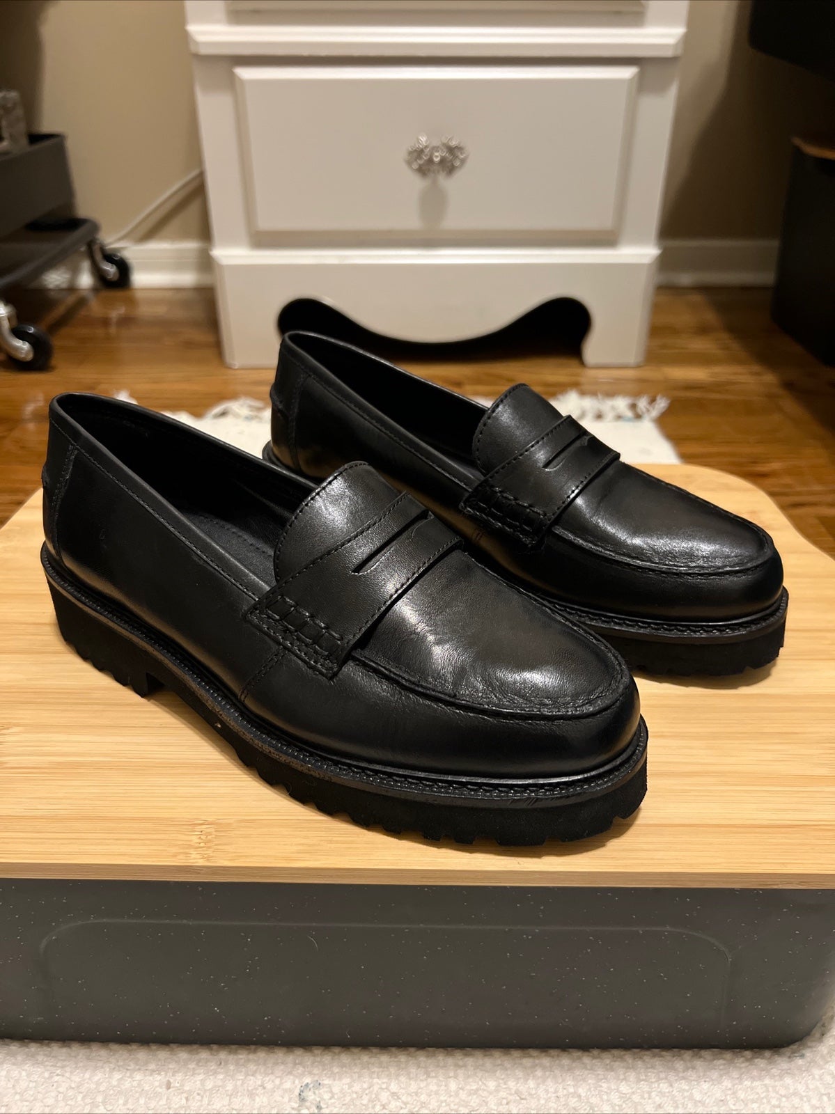 Black Real Leather Moccasins from Italy