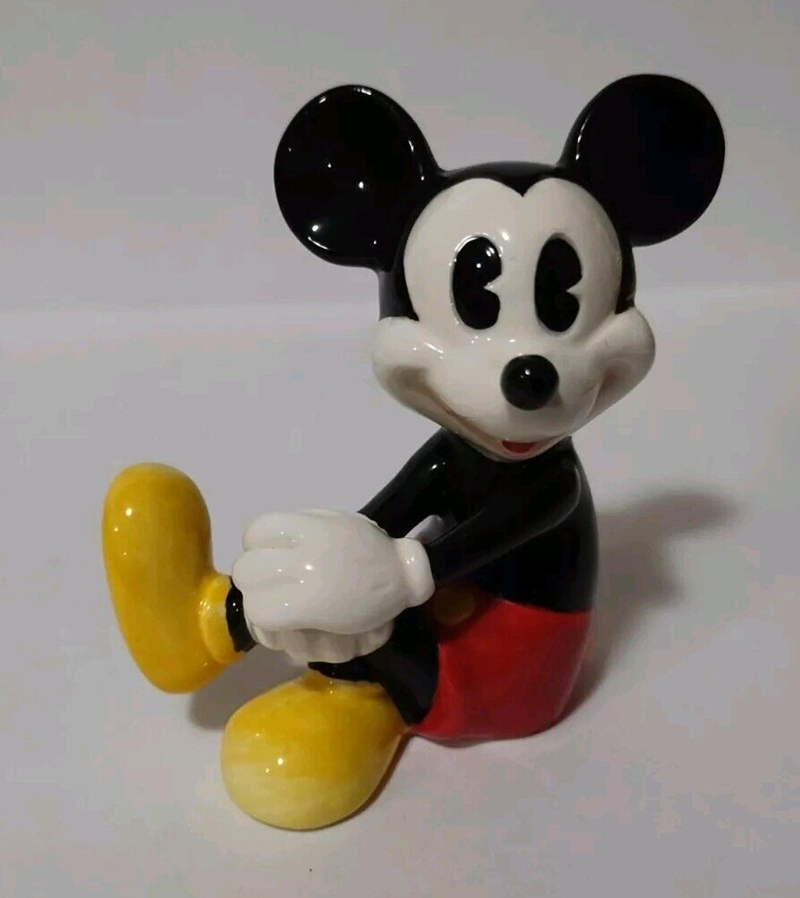 Vintage Disney Mickey Mouse Sitting Figurine Made In Malaysia