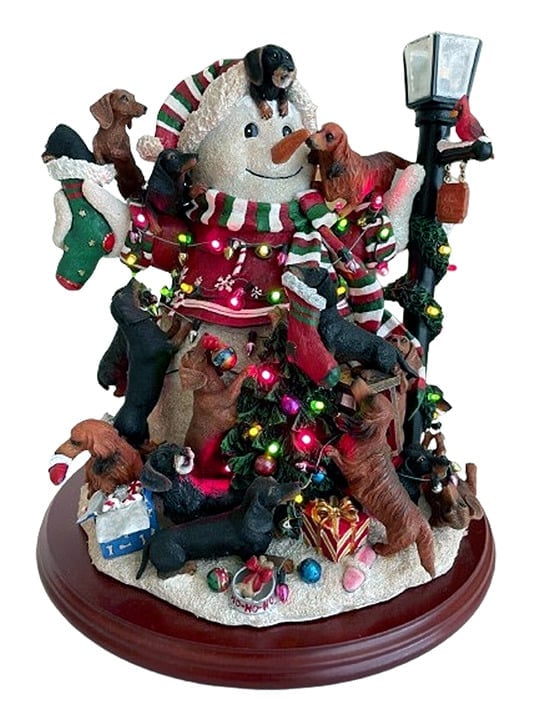 Danbury Mint Christmas Snowman Light Up Statue Holiday Centerpiece