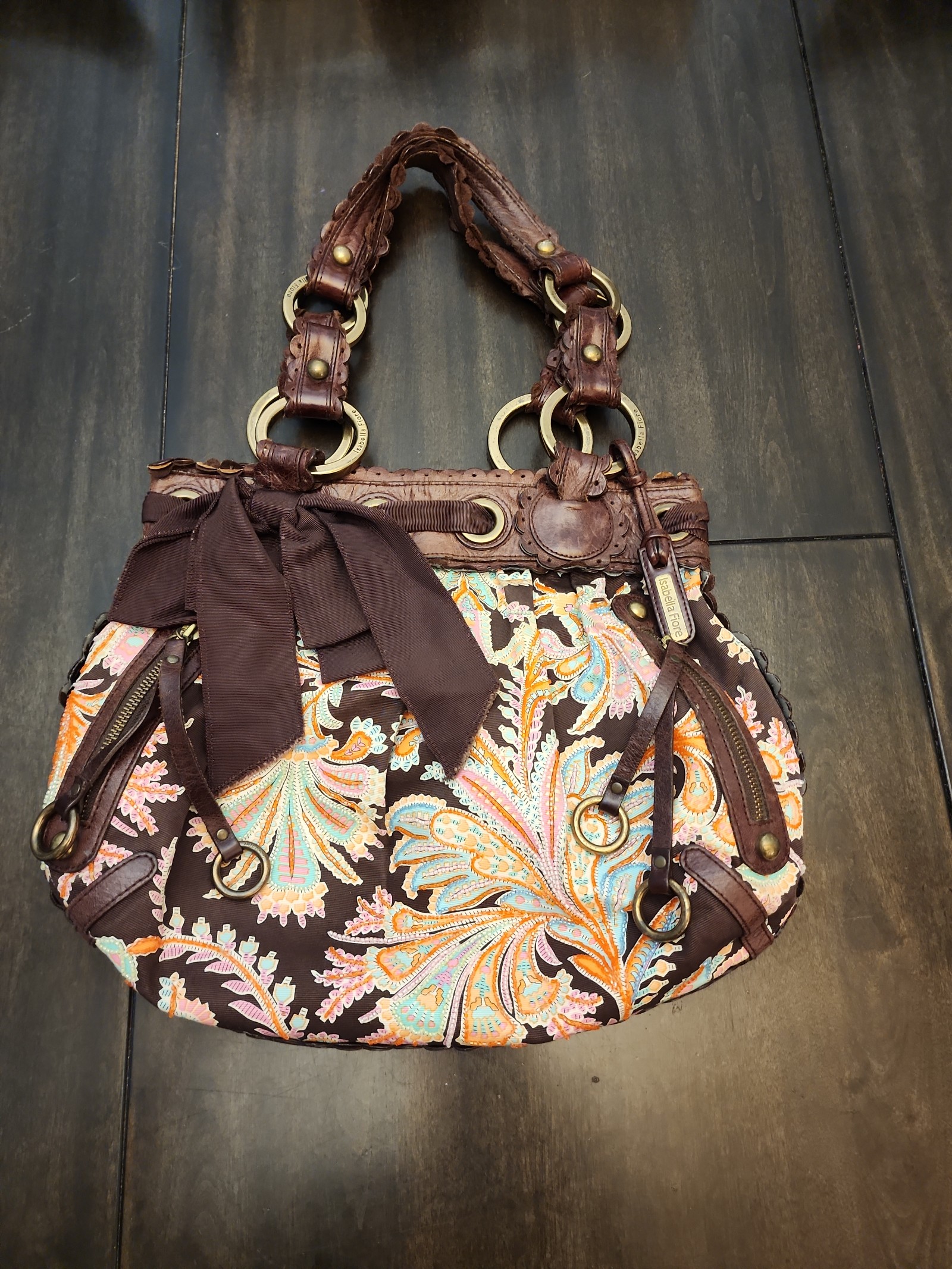 Isabella Fiore Handbag, Pastel Embroidered/Beaded, Vintage Excellent Condition