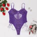 Purple Floral Embroidered Bodysuit
