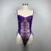 Purple Floral Embroidered Bodysuit