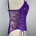 Purple Floral Embroidered Bodysuit