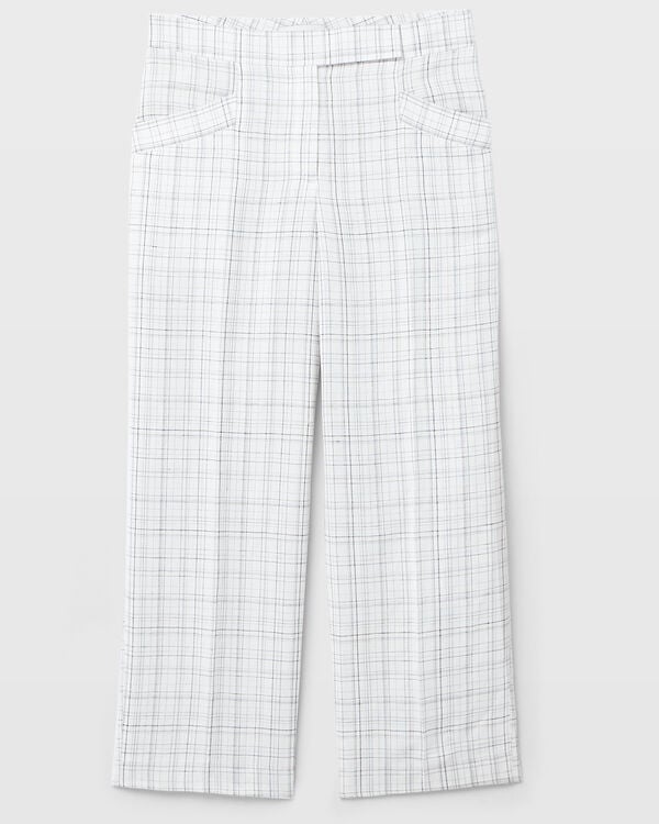 Club Monaco Plaid Signature Linen Blend Pant Size 6