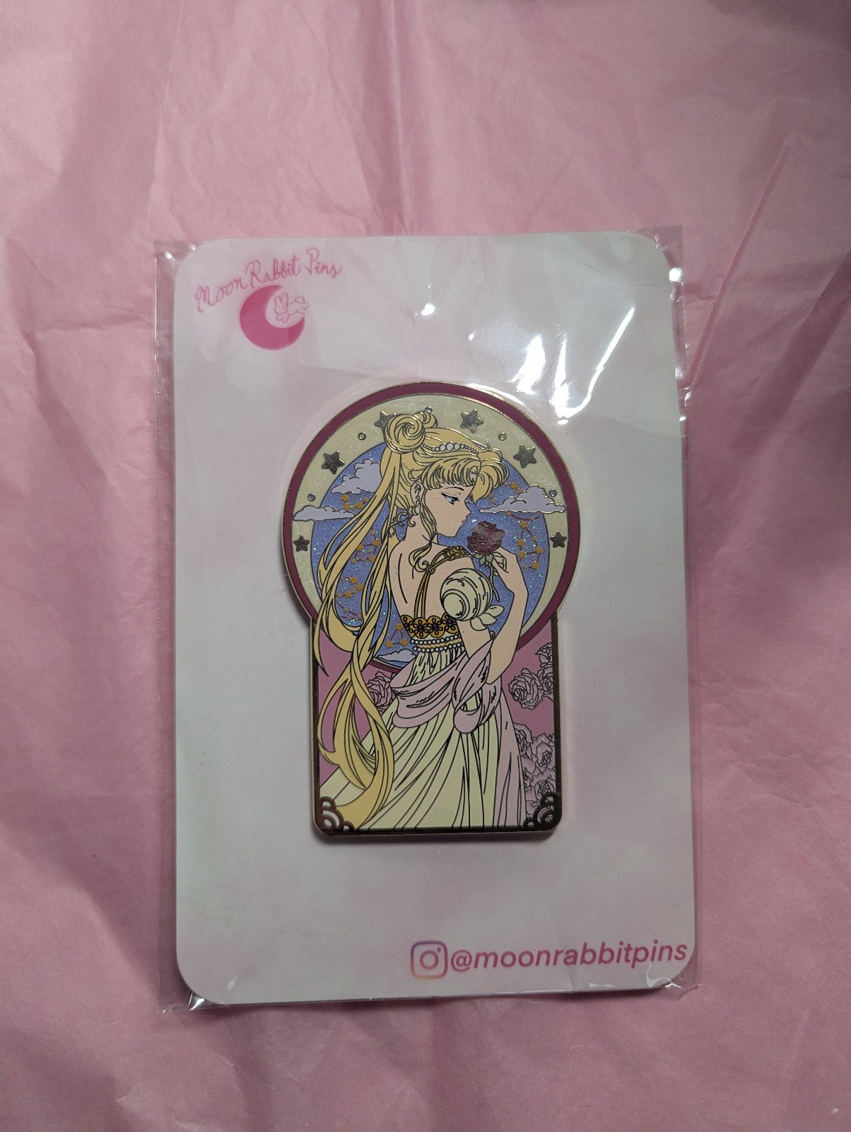 MoonRabbitPins Pastel Art Nouveau Princess Serenity enamel pin