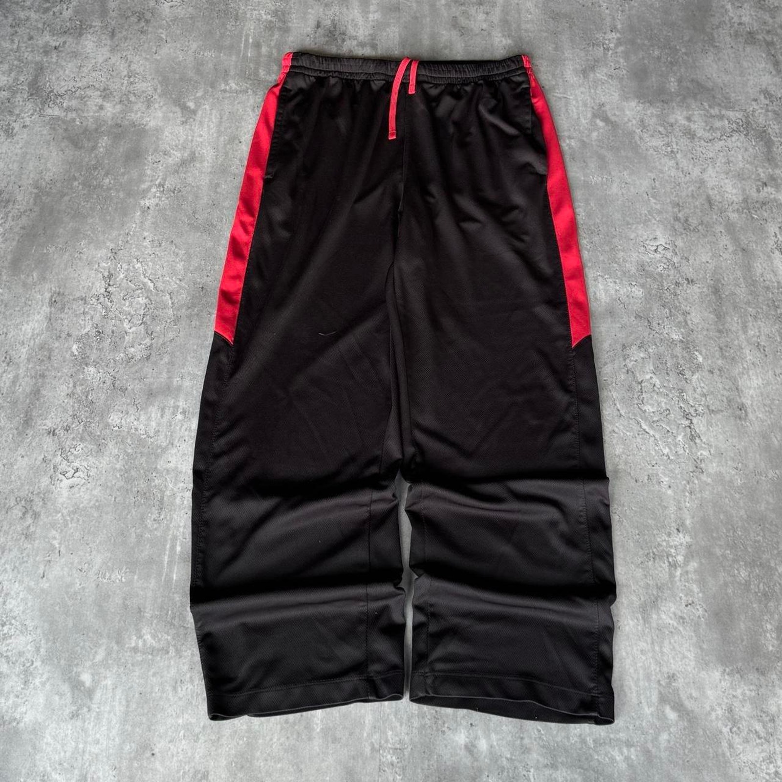 Athletic Works Black & Red Baggy Grunge Opium Sweatpants