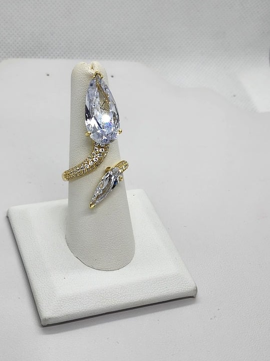 Brand New Sterling Silver 925 Double Gemstone Ring