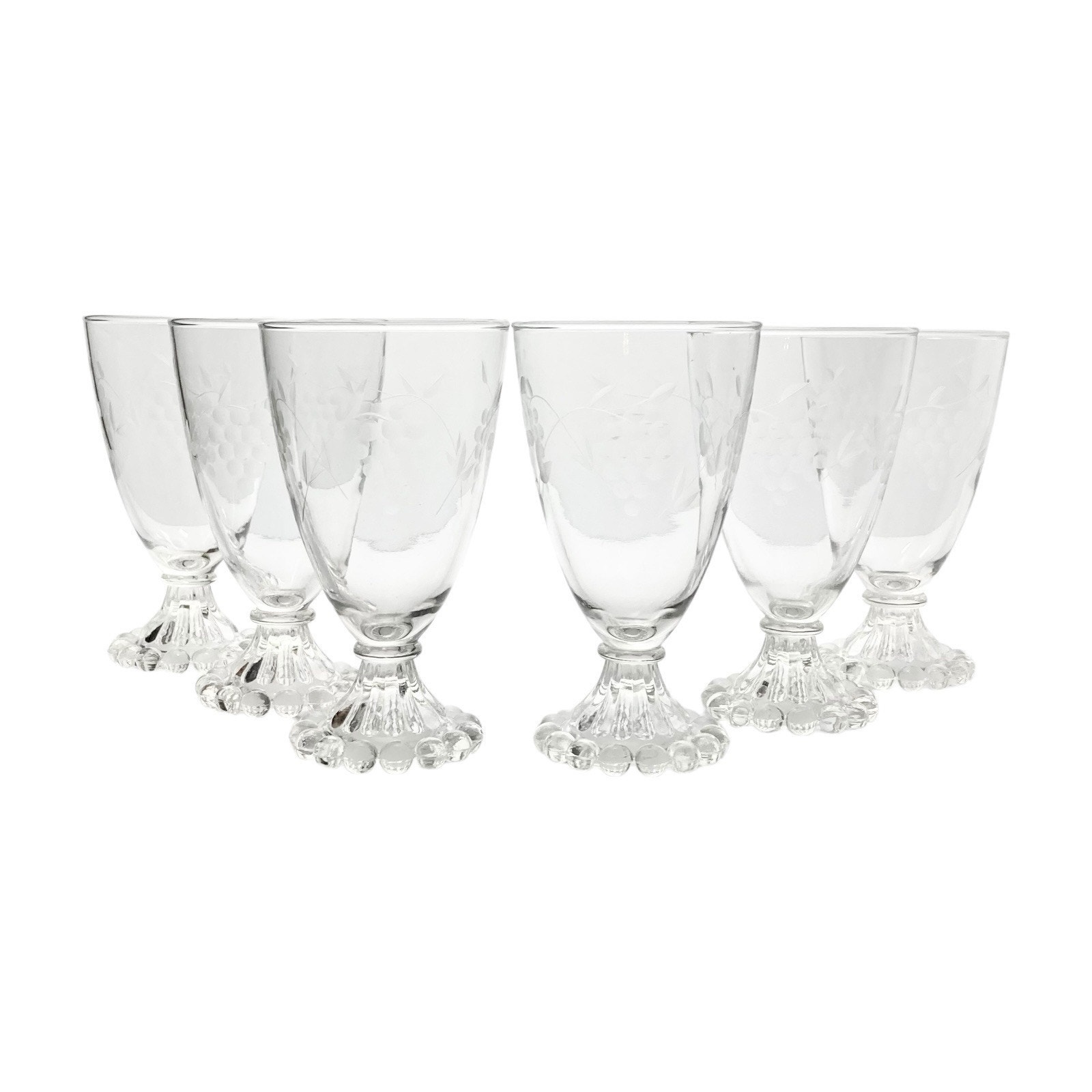 Anchor Hocking “Grape Boopie” 6 All Purpose Wine or Water Glasses 5 1/2” 8oz