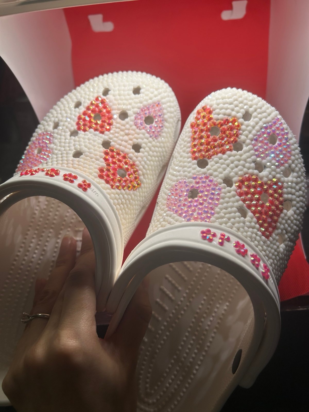 Custom heart bling adult crocs