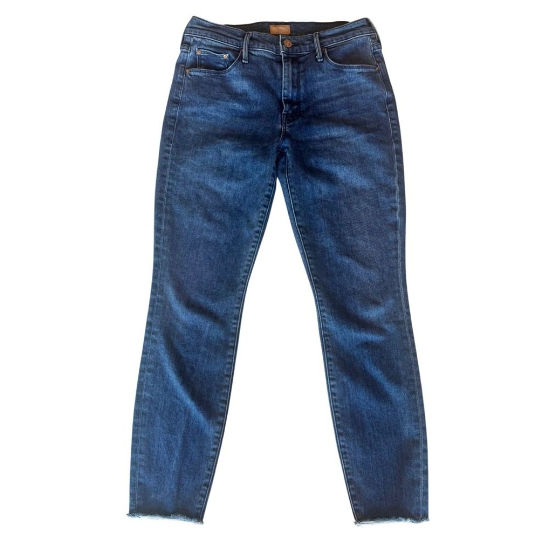 Mother The Looker Ankle Fray Size 27 Stretch Denim Cropped Jeans