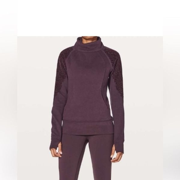 Lululemon floral flock pullover black cherry size 6